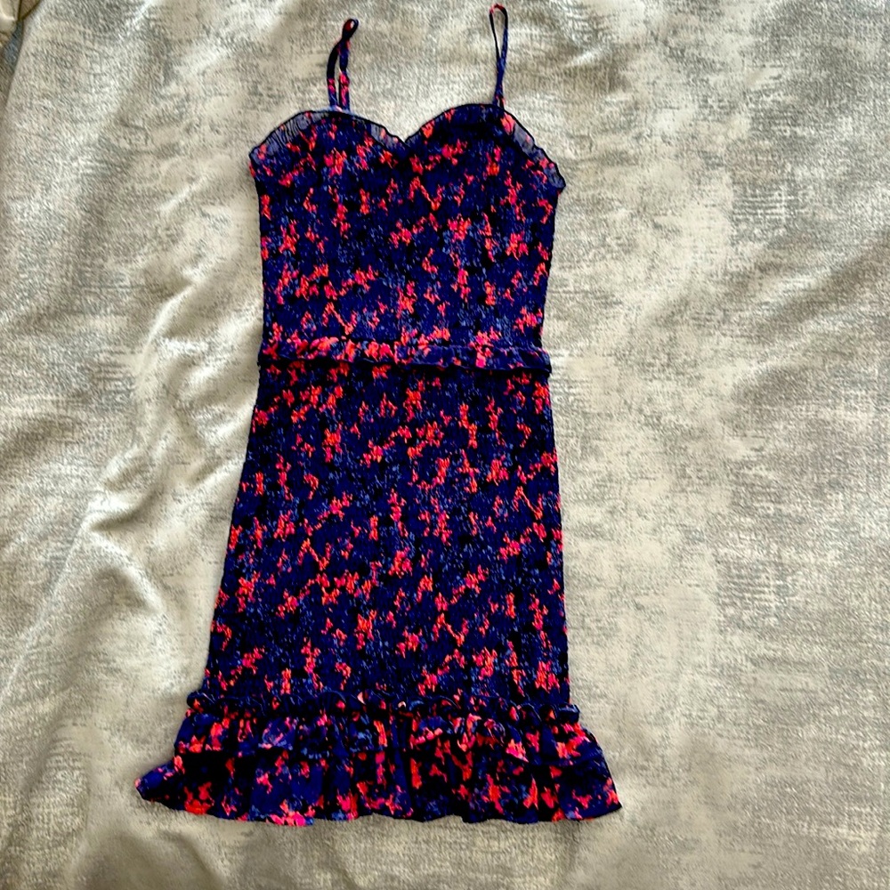 Aqua girls L mini dress with adjustable straps ruffle in the waist and bottom